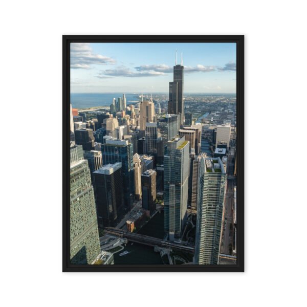 Chicago Skyline Heights Framed Canvas