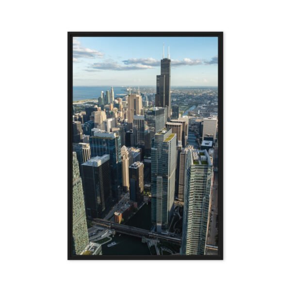 Chicago Skyline Heights Framed Canvas