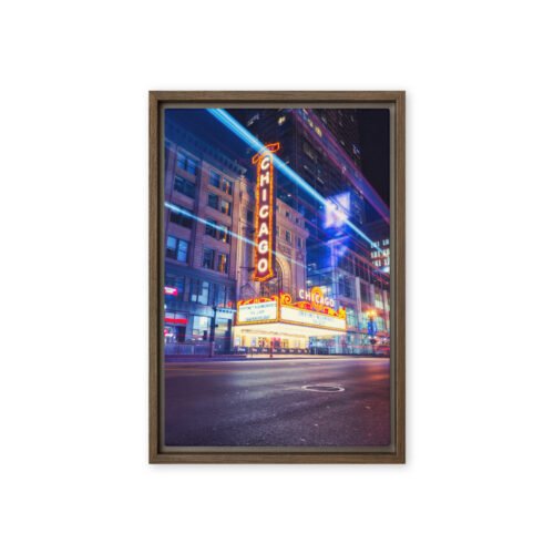 Chicago Theatre Nights Framed Canvas