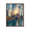 Chicago River Golden Hour Framed Canvas