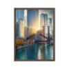 Chicago River Golden Hour Framed Canvas