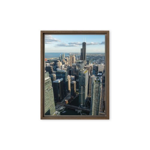 Chicago Skyline Heights Framed Canvas