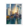 Chicago River Golden Hour Framed Canvas
