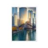 Chicago River Golden Hour Framed Canvas