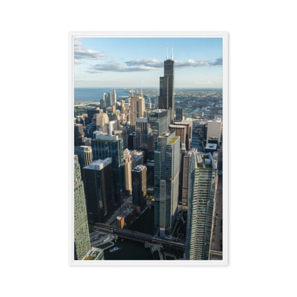 Chicago Skyline Heights Framed Canvas