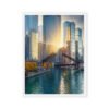 Chicago River Golden Hour Framed Canvas