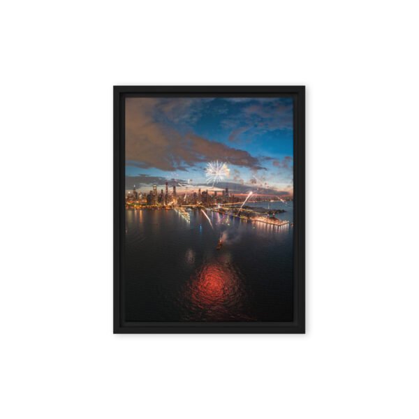 framed-canvas-in-black-12x16-front-691b38803b684.jpg Chicago Fireworks Night Framed Canvas