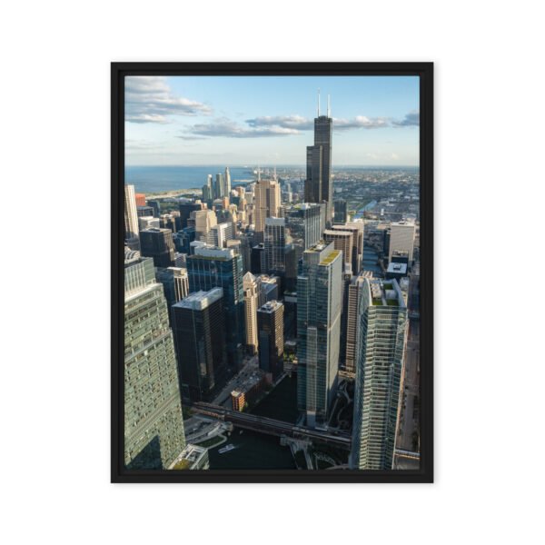 Chicago Skyline Heights Framed Canvas