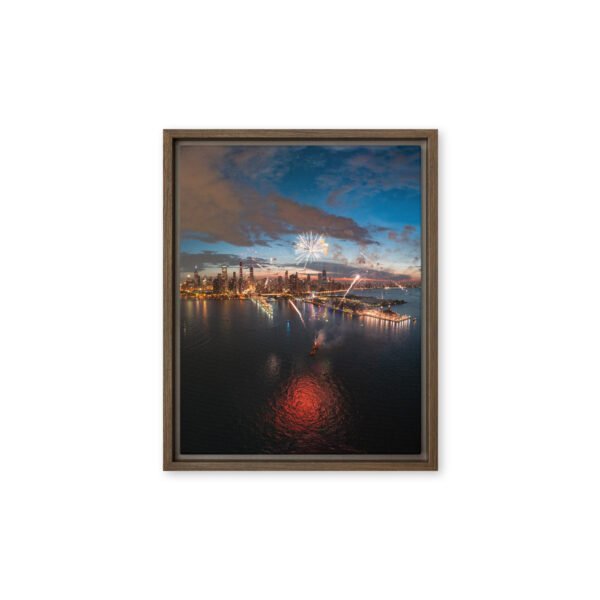 framed-canvas-in-brown-11x14-front-691b38803ba04.jpg Chicago Fireworks Night Framed Canvas