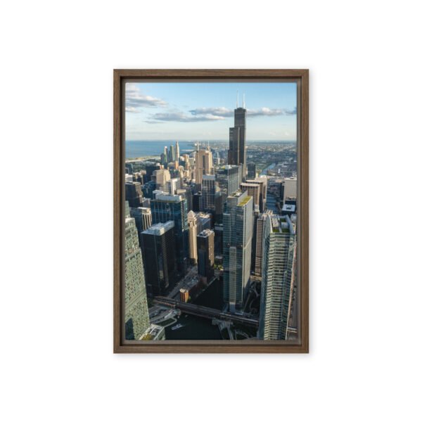 Chicago Skyline Heights Framed Canvas