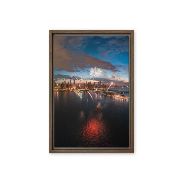 framed-canvas-in-brown-12x18-front-691b38803badd.jpg Chicago Fireworks Night Framed Canvas