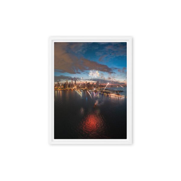 framed-canvas-in-white-12x16-front-691b38803c05c.jpg Chicago Fireworks Night Framed Canvas