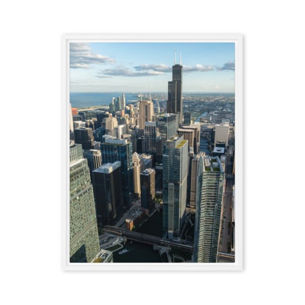 Chicago Skyline Heights Framed Canvas