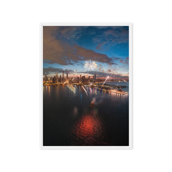 framed-canvas-in-white-20x28-front-691b38803c25a.jpg Chicago Fireworks Night Framed Canvas