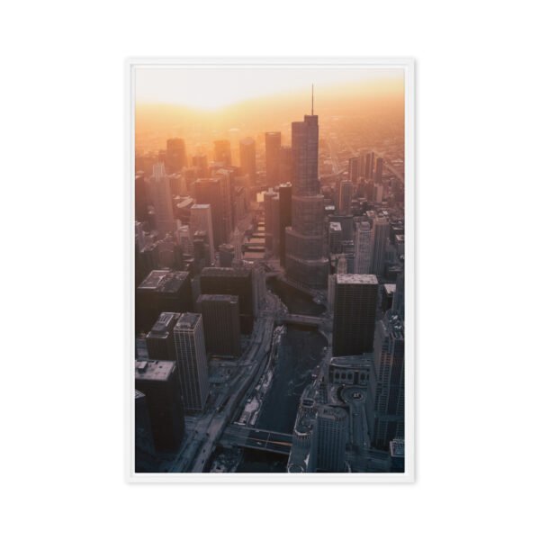 Chicago Golden Dawn Framed Canvas