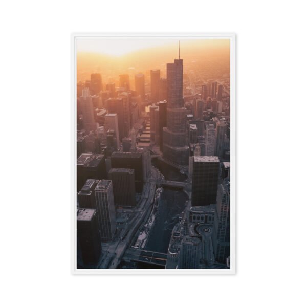 Chicago Golden Dawn Framed Canvas