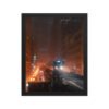Chicago Snowy Night L Train Enhanced Matte Paper Framed Poster