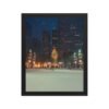 Chicago Winter Christmas Tree Night Enhanced Matte Paper Framed Poster