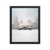 Chicago Snowy Cloud Gate Winter Enhanced Matte Paper Framed Poster