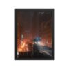 Chicago Snowy Night L Train Enhanced Matte Paper Framed Poster