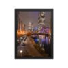 Chicago River Night City Lights Enhanced Matte Paper Framed Poster
