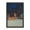 Chicago Winter Christmas Tree Night Enhanced Matte Paper Framed Poster