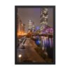 Chicago River Night City Lights Enhanced Matte Paper Framed Poster