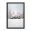 Chicago Snowy Cloud Gate Winter Enhanced Matte Paper Framed Poster