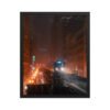 Chicago Snowy Night L Train Enhanced Matte Paper Framed Poster
