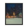 Chicago Winter Christmas Tree Night Enhanced Matte Paper Framed Poster