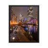 Chicago River Night City Lights Enhanced Matte Paper Framed Poster
