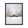 Chicago Snowy Cloud Gate Winter Enhanced Matte Paper Framed Poster