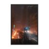 Chicago Snowy Night L Train Enhanced Matte Paper Framed Poster