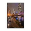 Chicago River Night City Lights Enhanced Matte Paper Framed Poster