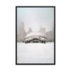 Chicago Snowy Cloud Gate Winter Enhanced Matte Paper Framed Poster