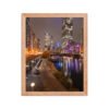 Chicago River Night City Lights Enhanced Matte Paper Framed Poster