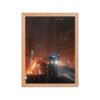 Chicago Snowy Night L Train Enhanced Matte Paper Framed Poster