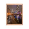 Chicago River Night City Lights Enhanced Matte Paper Framed Poster