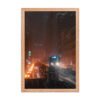 Chicago Snowy Night L Train Enhanced Matte Paper Framed Poster