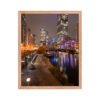 Chicago River Night City Lights Enhanced Matte Paper Framed Poster