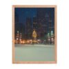 Chicago Winter Christmas Tree Night Enhanced Matte Paper Framed Poster