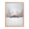 Chicago Snowy Cloud Gate Winter Enhanced Matte Paper Framed Poster
