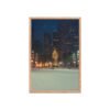 Chicago Winter Christmas Tree Night Enhanced Matte Paper Framed Poster