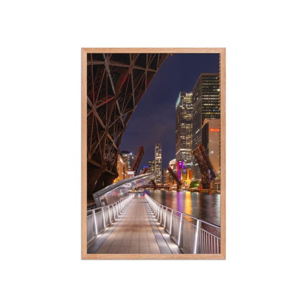 Chicago Riverwalk Nights Enhanced Matte Paper Framed Poster
