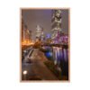 Chicago River Night City Lights Enhanced Matte Paper Framed Poster