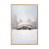 Chicago Snowy Cloud Gate Winter Enhanced Matte Paper Framed Poster