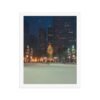 Chicago Winter Christmas Tree Night Enhanced Matte Paper Framed Poster