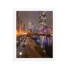 Chicago River Night City Lights Enhanced Matte Paper Framed Poster
