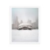 Chicago Snowy Cloud Gate Winter Enhanced Matte Paper Framed Poster