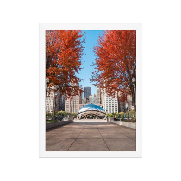 Chicago Autumn Cloud Gate Day Enhanced Matte Paper Framed Poster